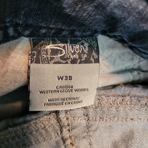 Silver Jeans Sz 30 Suki Capri Mid Rise Tummy Control Thick Stitch Stretch Denim - Picture 6 of 13